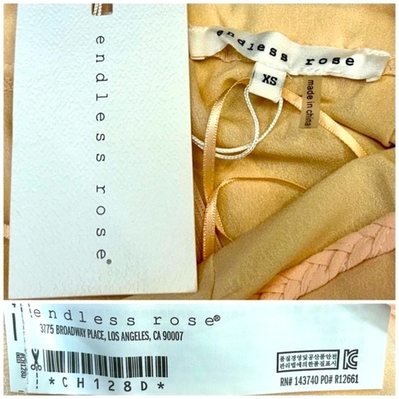 NWT Endless Rose Revolve V-Neck Pleated Mini Dress with Braided Back Straps, XS - Picture 12 of 14